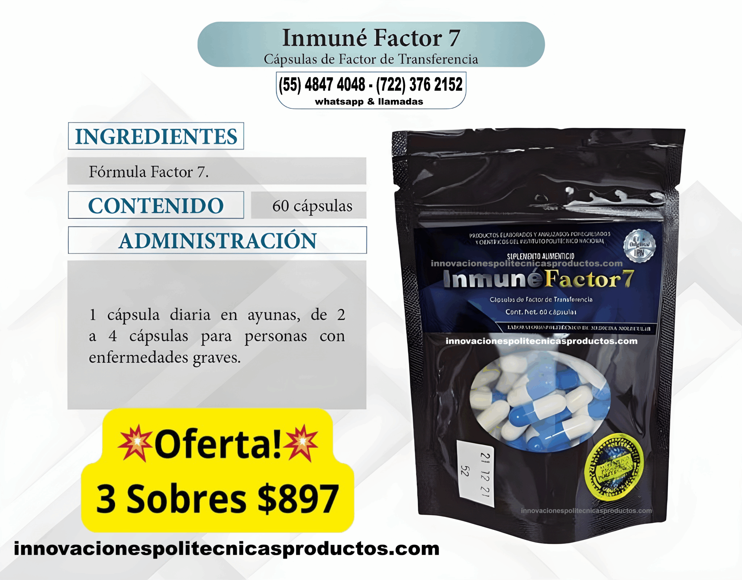 Factor de Transferencia Inmuné Factor 7 (3 Sobres)