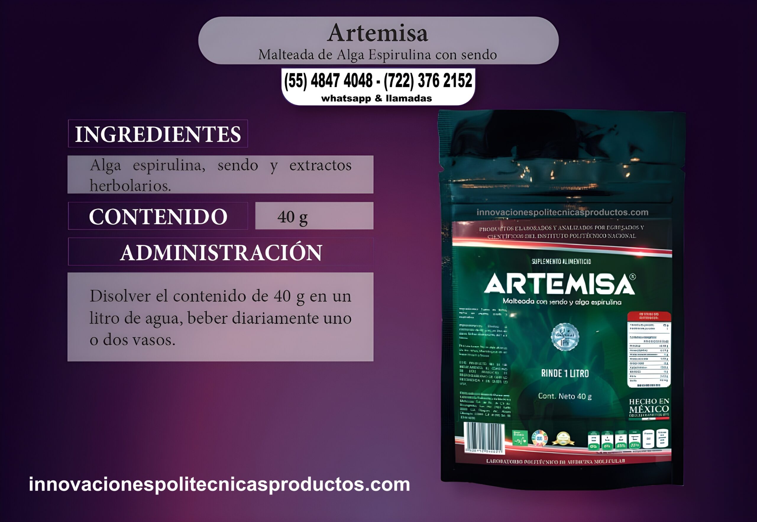 Artemisa (Malteada de Sendo y Espirulina) 40g