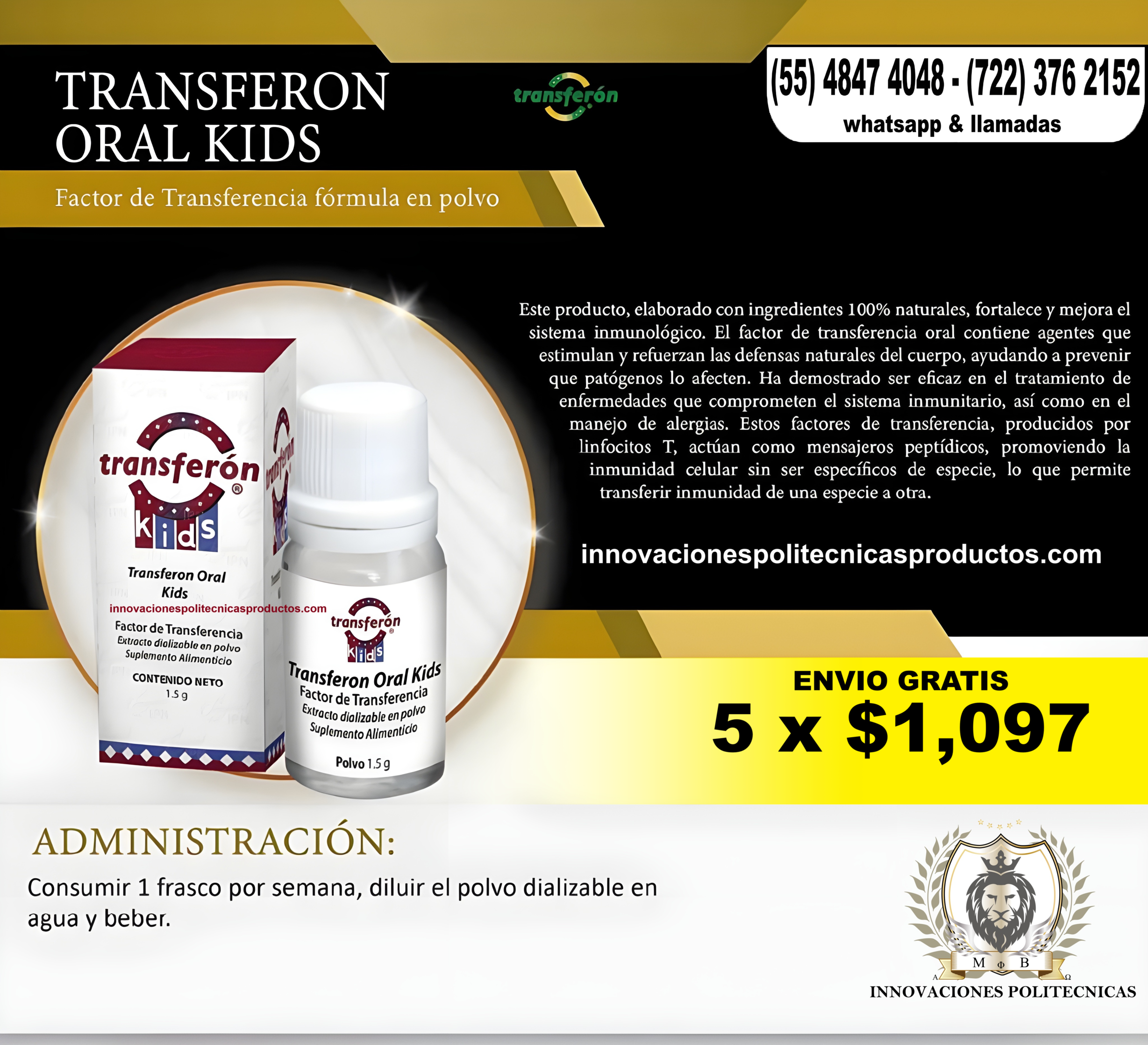 TRANSFERON Kids Para Niños (5 PIEZAS)