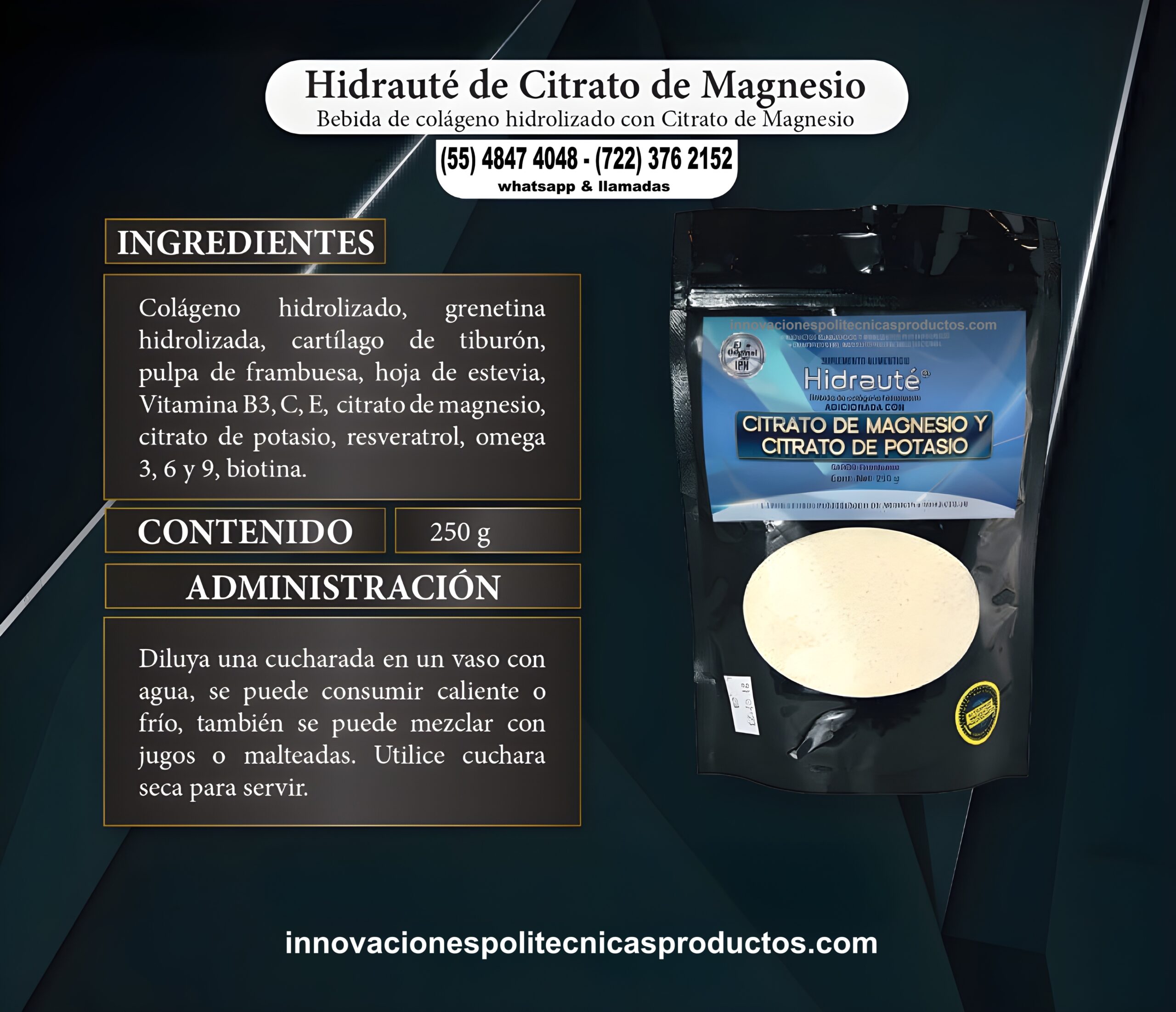 Hidrauté Colágeno Hidrolizado (Citrato de Magnesio y Potasio)